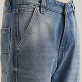 Albastru Slate Baggy Fit Jeans