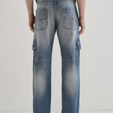 Albastru Slate Baggy Fit Jeans