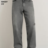 Cinza Fumado Baggy Jeans