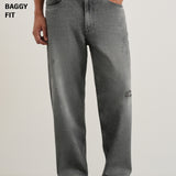 Cinza Fumado Baggy Jeans