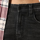 Calça Jeans Slim Fit Preta com Efeito Fumê