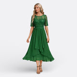 Robe Mariana en Dentelle à Manches Courtes