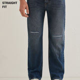 Desgastados Azul Pedra - Jeans de Corte Recto