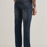 Desgastados Azul Pedra - Jeans de Corte Recto