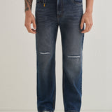 Desgastados Azul Pedra - Jeans de Corte Recto