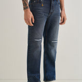 Desgastados Azul Pedra - Jeans de Corte Recto