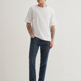 Jeans Slim Fit Azuis Lavados com Comprimento Ankle