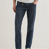 Jeans Slim Fit Azuis Lavados com Comprimento Ankle