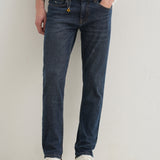 Jeans Slim Fit Azuis Lavados com Comprimento Ankle