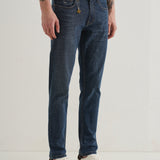 Jeans Slim Fit Azuis Lavados com Comprimento Ankle