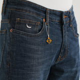 Jeans Slim Fit Azuis Lavados com Comprimento Ankle