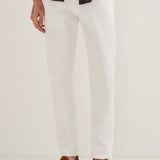 Calças Jeans Brancas com Corte Ankle