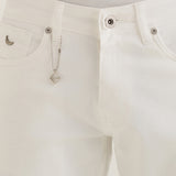 Calças Jeans Brancas com Corte Ankle
