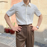 Camisa de Seda de Mangas Curtas