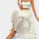 Saia Midi com Detalhes em Renda