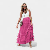 Saia Boho com Detalhes em Cetim