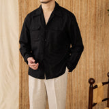 Camisa Longa em Linho e Algodão 'Wineyard'