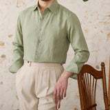 Camisa de Linho de Manga Longa Geneva