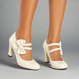Bela - Sandals with Heels and Bow