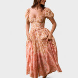 Valentina - Coral Floral Dress