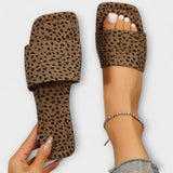 Elisabete - Mocassins de Sola Baixa com Estampa de Leopardo