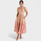Valentina - Coral Floral Dress