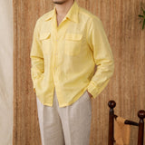 Camisa Longa em Linho e Algodão 'Wineyard'