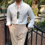 Camisa Slim Fit em Linho