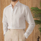 "Camisa de Manga Longa em Algodão Seersucker Budva" can be rewritten as "Camisa Longa em Algodão Seersucker Budva".
