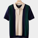 Camisa Polo Azul Marinho com Zíper para Resort