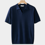 Camisa Polo Azul Marinho com Gola Clara