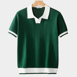Camisa Polo Texturizada com Detalhes em Verde