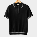 Camisola Preta com Fecho Texturizado em Ondas