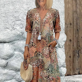 Lia - Vestido Midi Sofisticado para Mulheres
