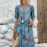 Lia - Vestido Midi Sofisticado para Mulheres
