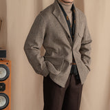 Blazer Eton Desportivo em Lã com Estampa Herringbone