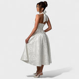 Efi - Vestido Midi em Tecido Texturizado