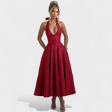 Efi - Vestido Midi em Tecido Texturizado