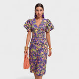 Lília - Vestido Tropical en Llamas