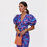 Lília - Vestido Tropical en Llamas