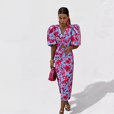 Lília - Vestido Tropical en Llamas