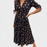 Mónica - Vestido Chic com Estampa de Poás