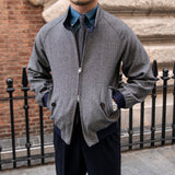 Casaco Harrington de Lã com Estampa Herringbone