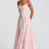 Francisca - Vestido Longo com Detalhes de Cintura de Corset