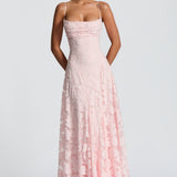 Francisca - Vestido Longo com Detalhes de Cintura de Corset