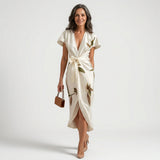Isabel - Vestido Midi com Laço Elegante