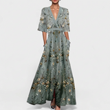 Rute - Elegante Vestido Maxi com Estampa Floral