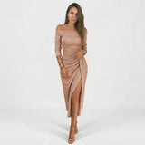 Natália - Vestido Sofisticado com Ombros Descobertos