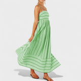 Isabel - Vestido Longo com Estampa Listrada