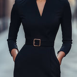 Iara - Vestido Preto com Ajuste Elegante